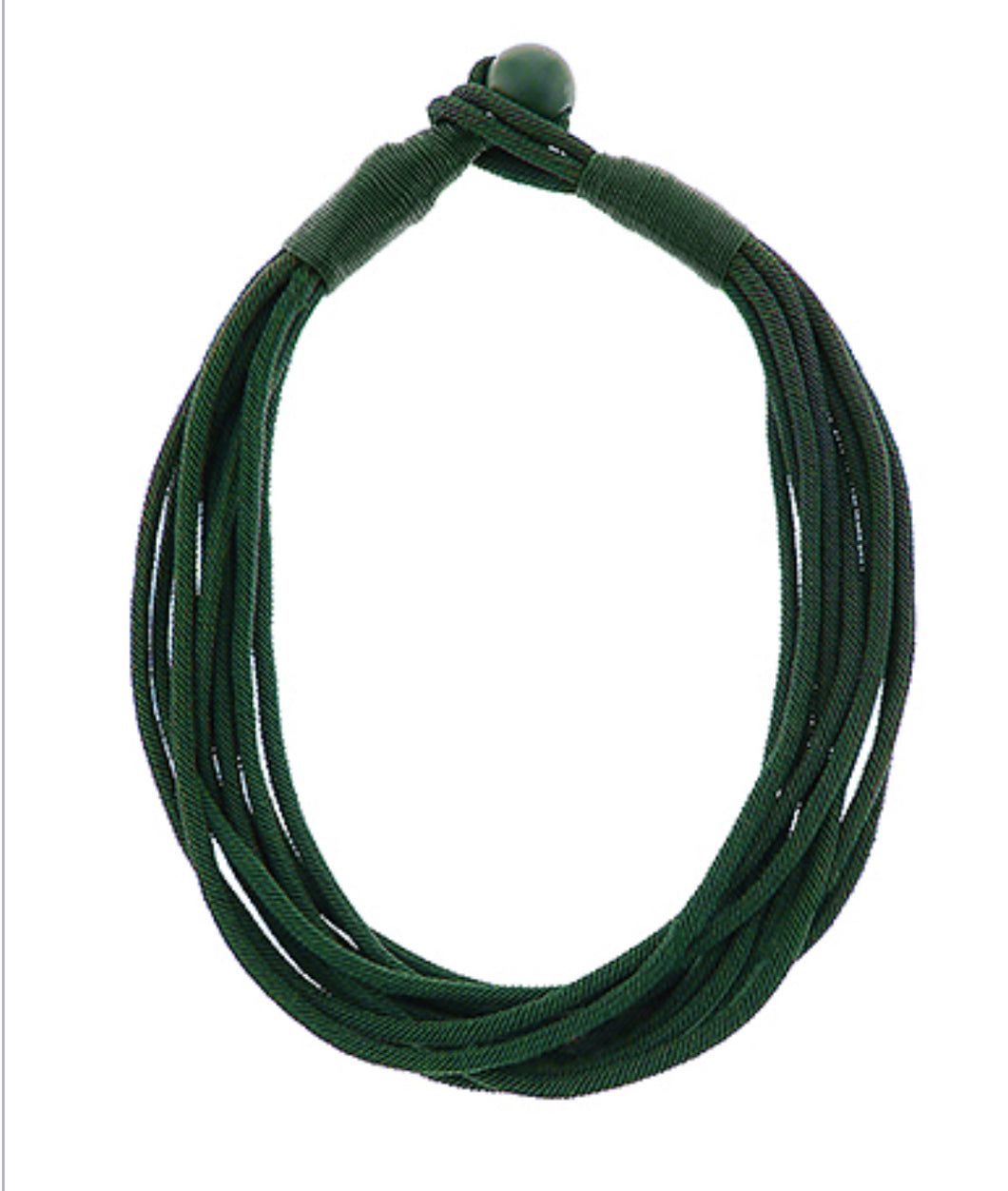 Hunter green rope necklace