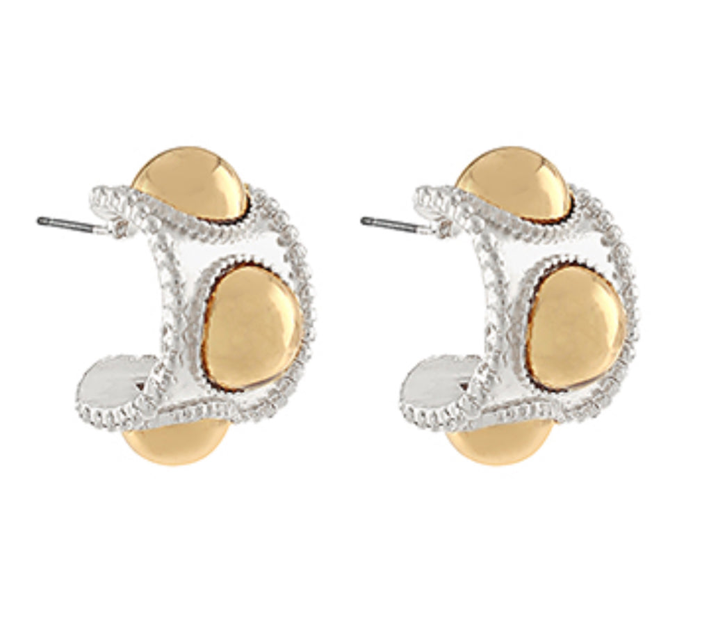 Silver gold hoop earrings