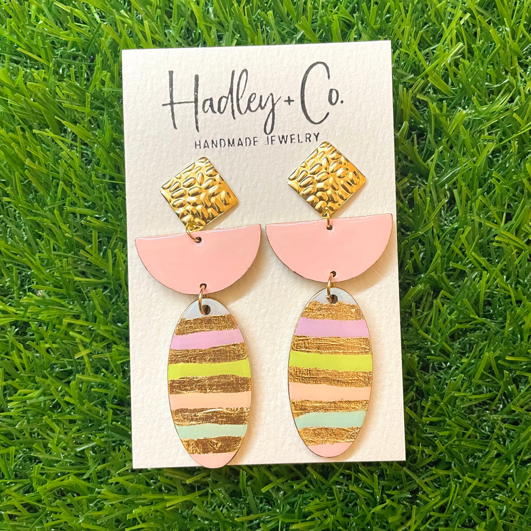 Pastel stripe Hadley + co earrings