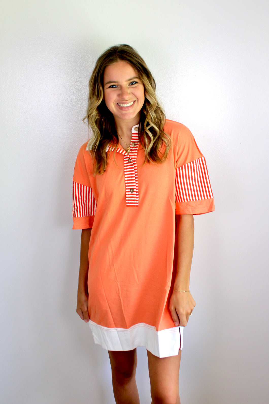 Orange collared dress- last chance