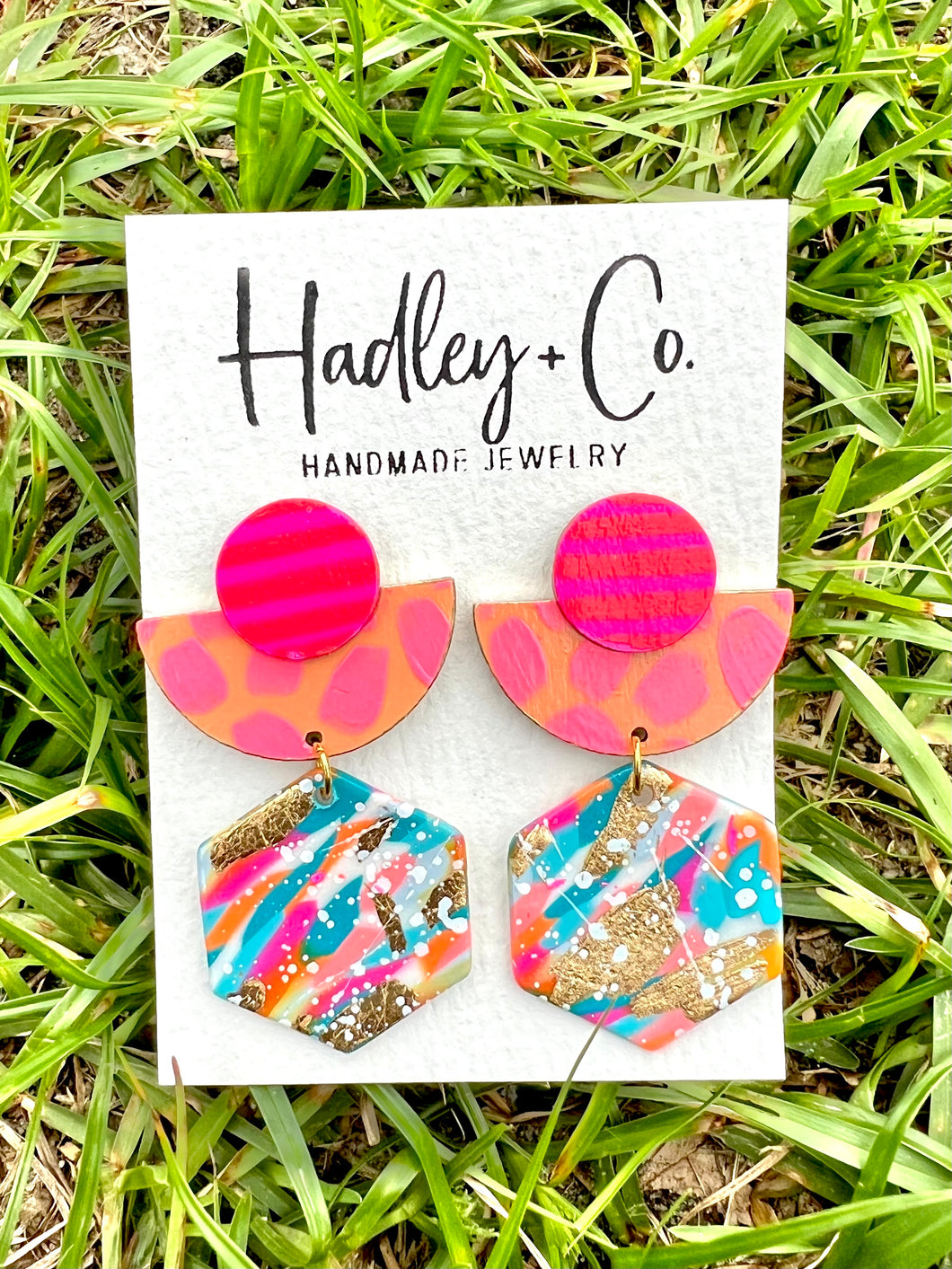 Bright clay/gold Hadley + co earrings