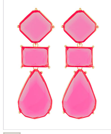 Pink dangle earrings