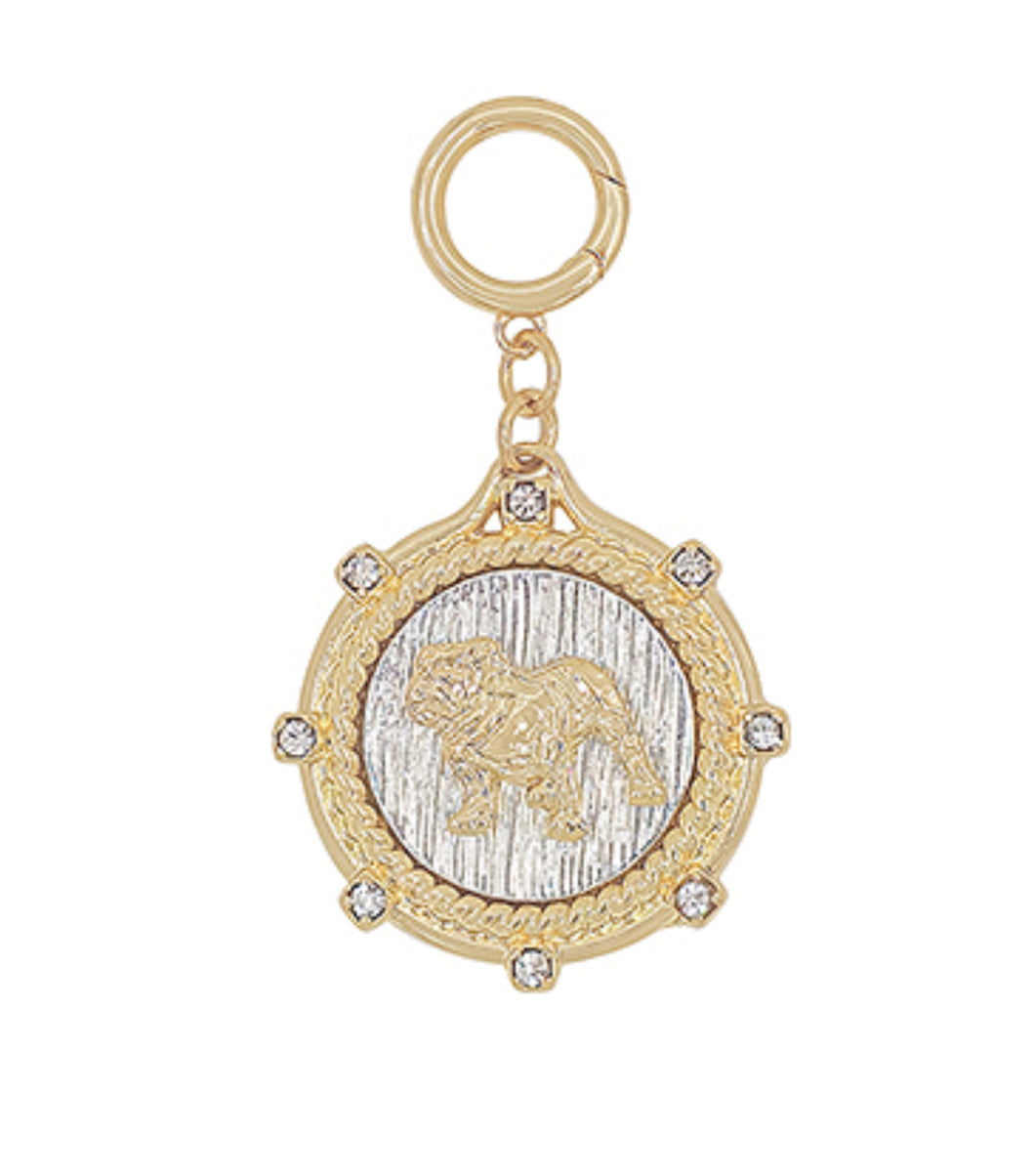 Stoned bulldog pendant charm