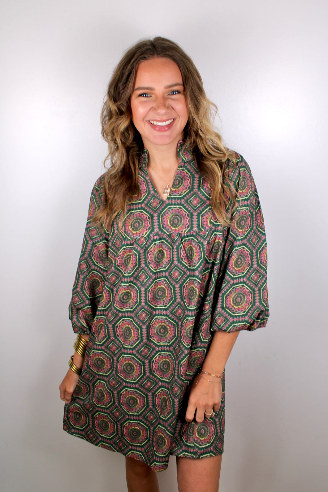 Hunter Green mauve dress