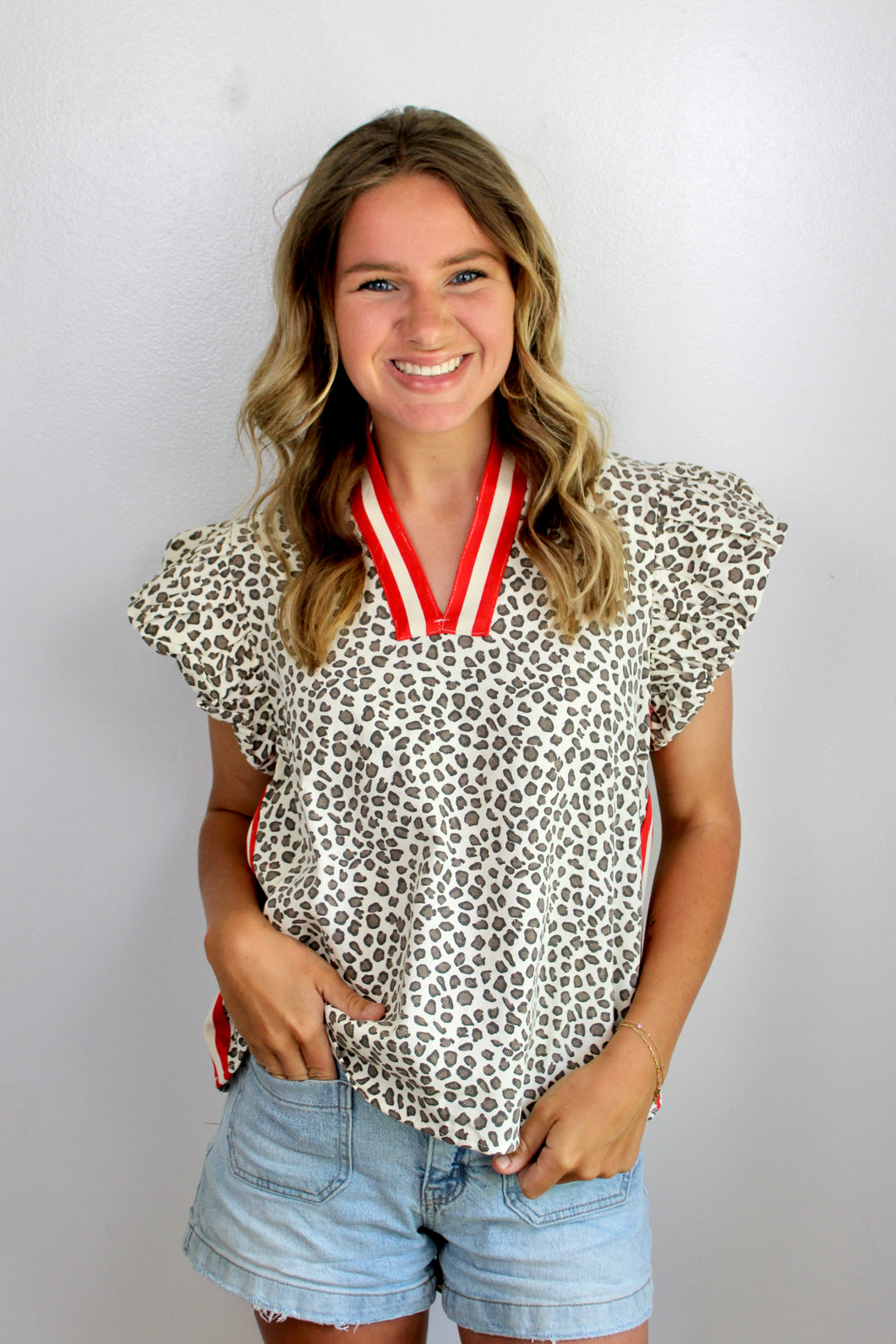 Leopard red top