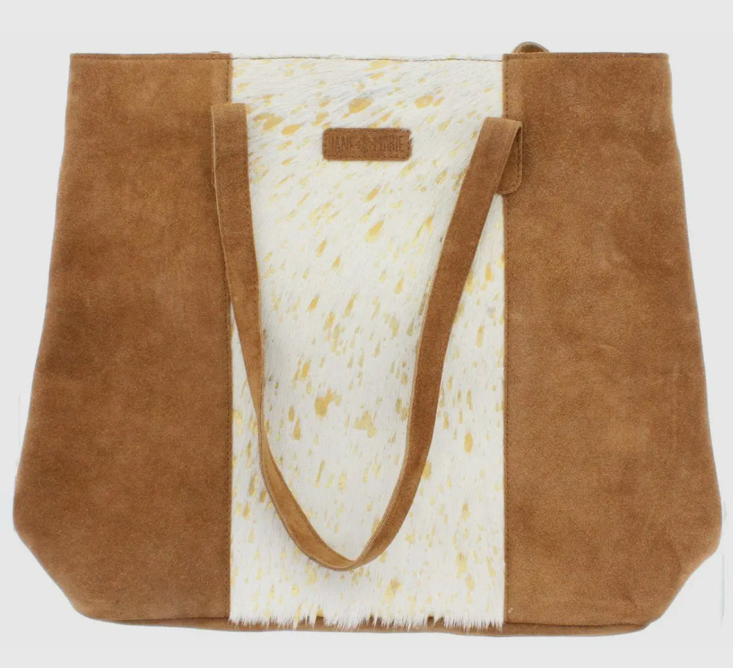 Brown gold cowhide bag- Jane Marie