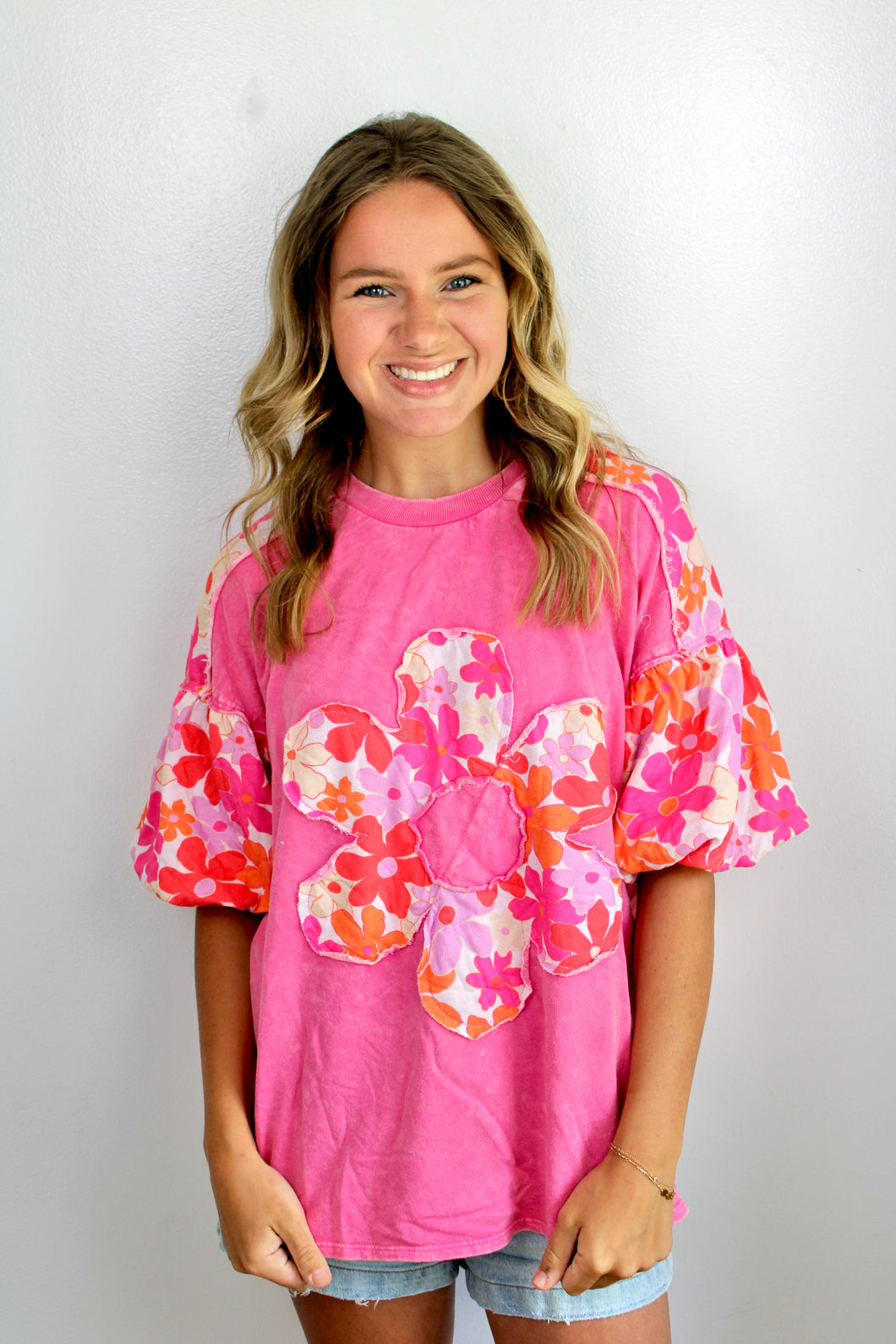Pink flower top