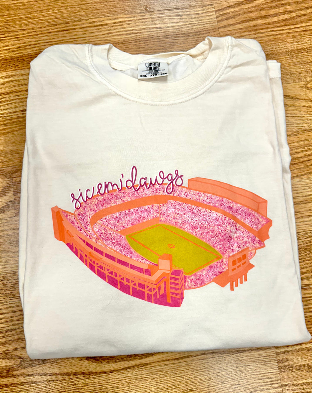 Pink orange sic em dawgs tee