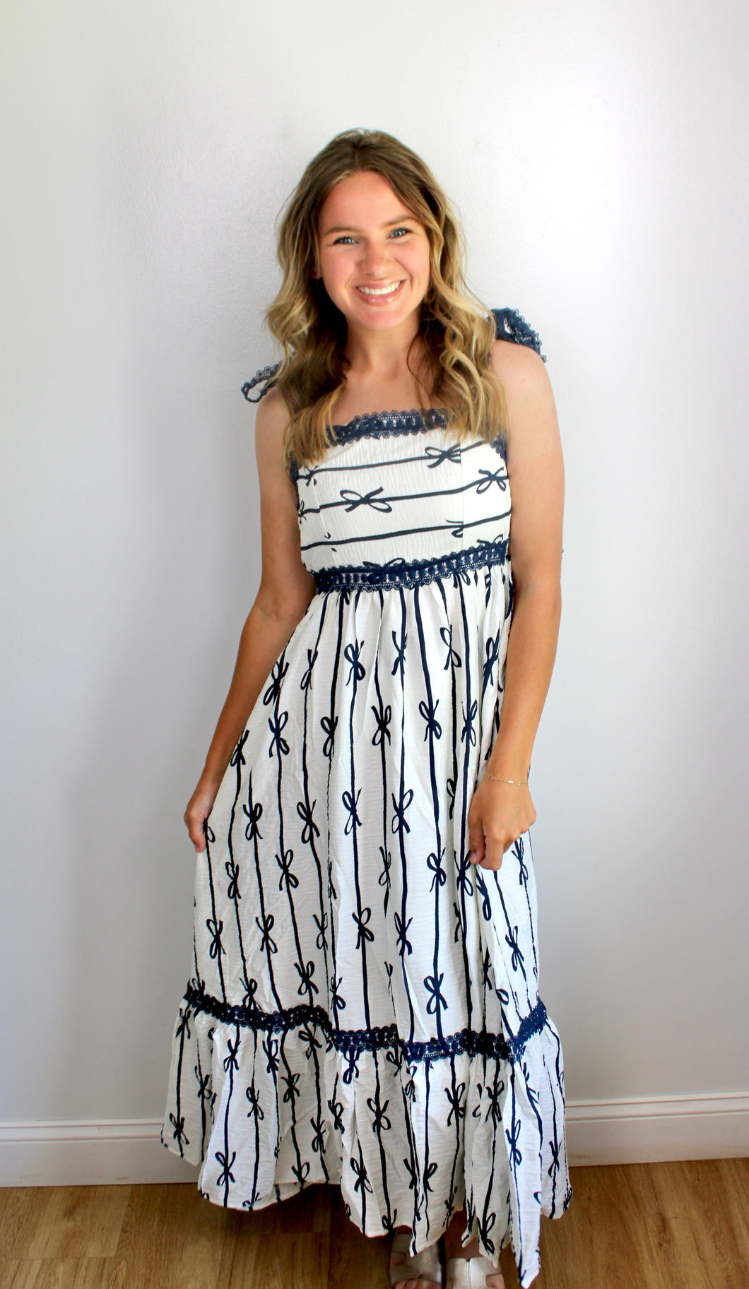 Navy bow dress