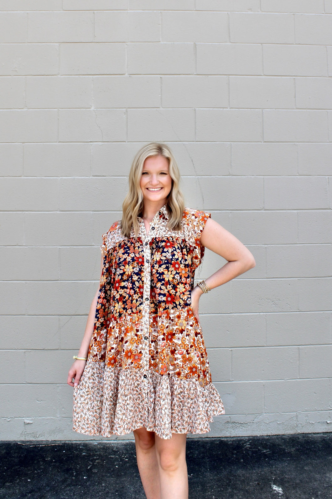 Floral button dress