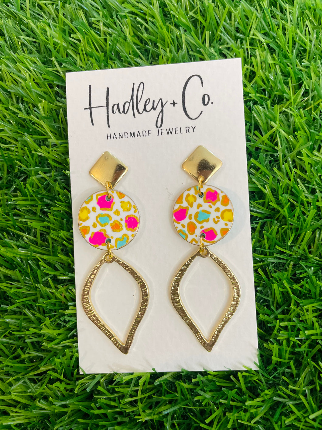 Summer Leopard gold Hadley + co earrings