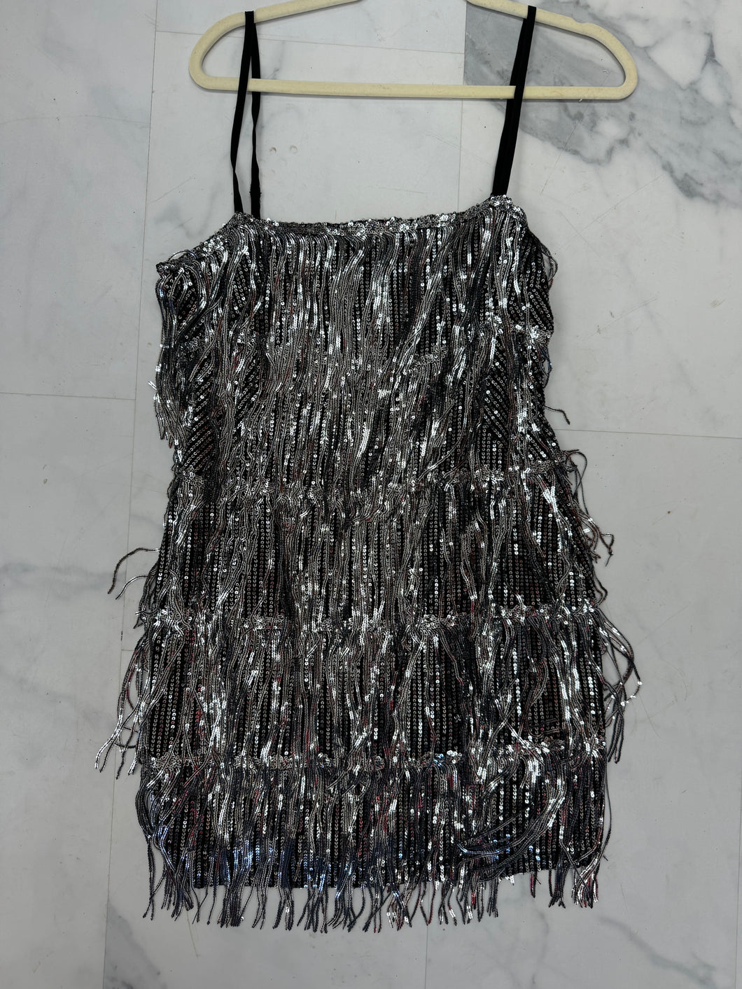 Silver fringe dress