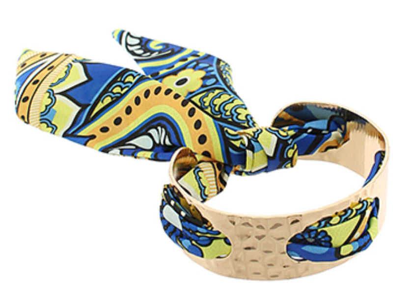 Blue gold scarf bracelet