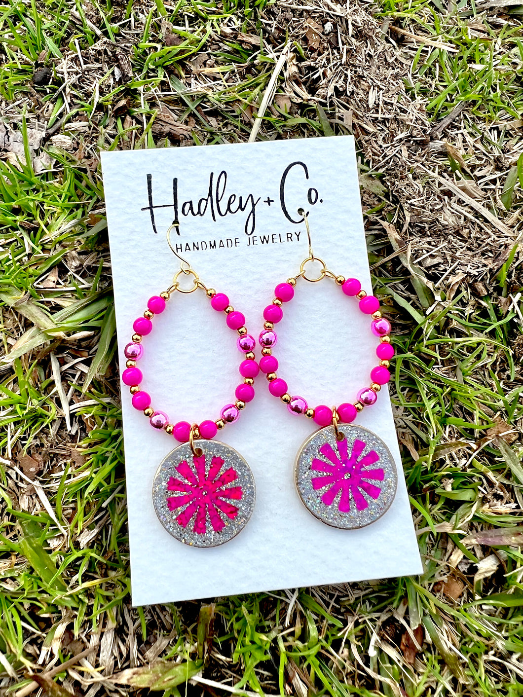 Hot pink Hadley + co earrings