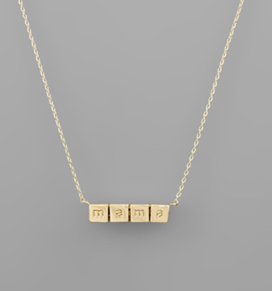 Mama letter block necklace