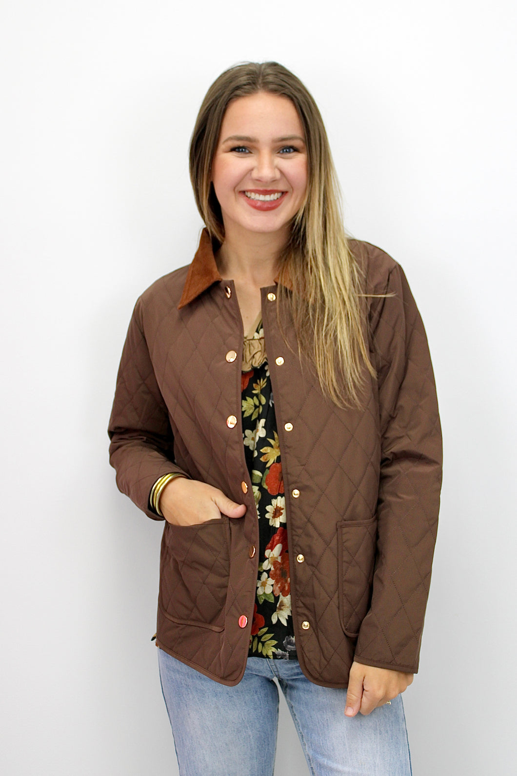 Brown quilted jacket