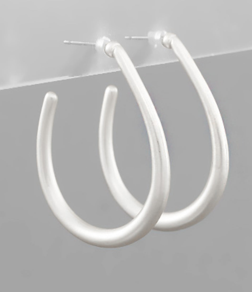 Silver teardrop hoops