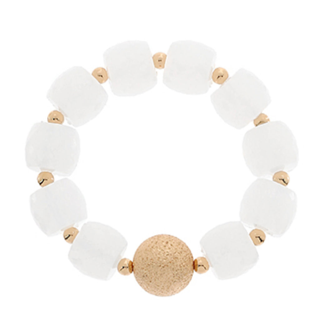 White gold nugget bracelet