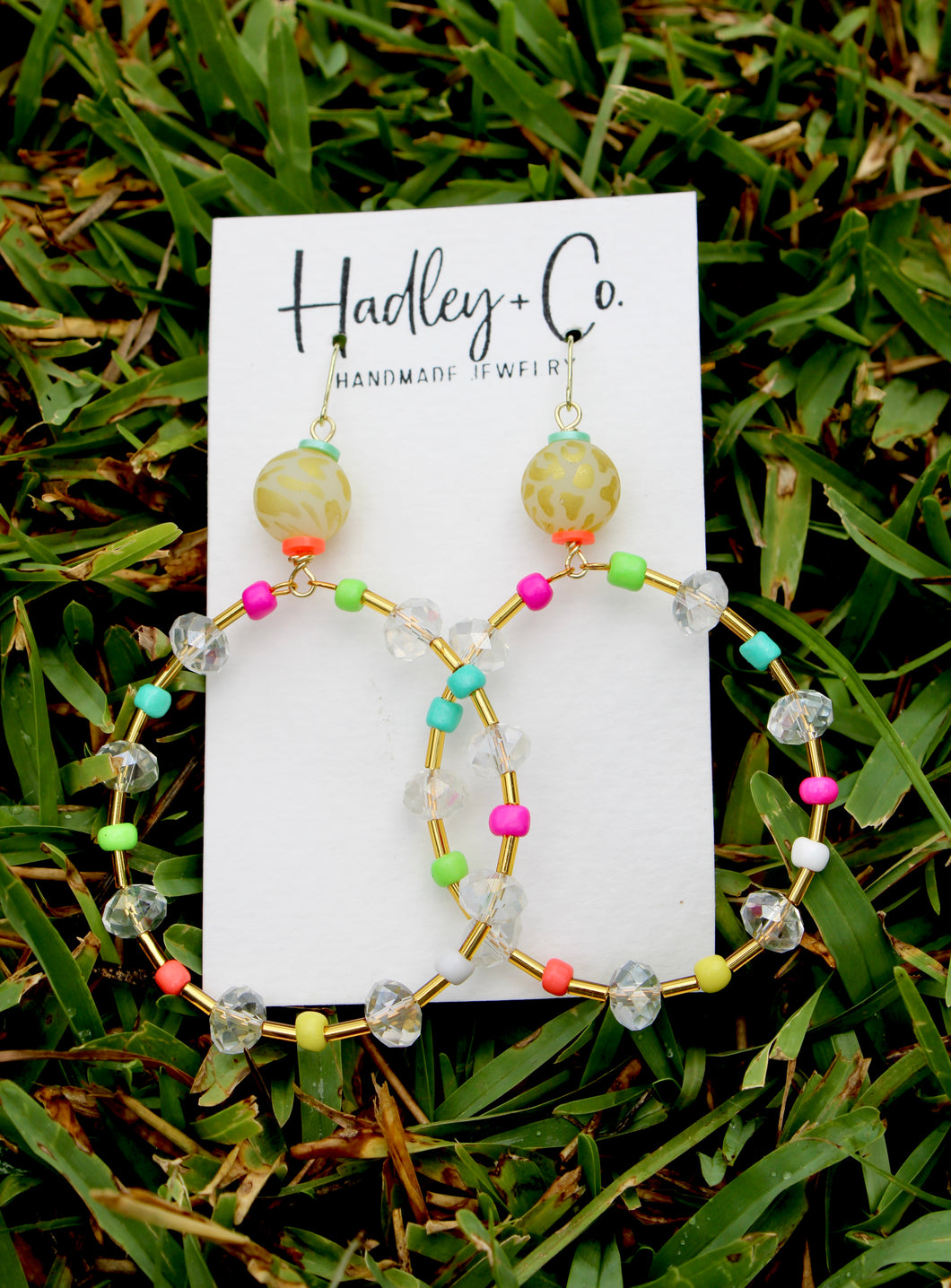 Clear multi leopard Hadley + co earrings