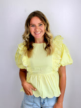 Load image into Gallery viewer, Yellow scalloped top- last chance
