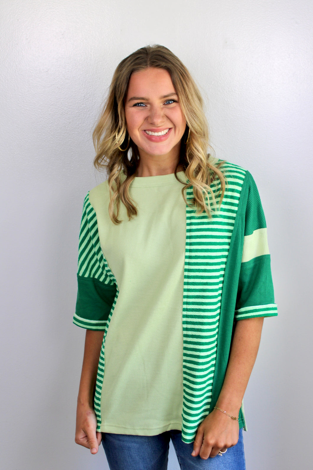 Green colorblock top