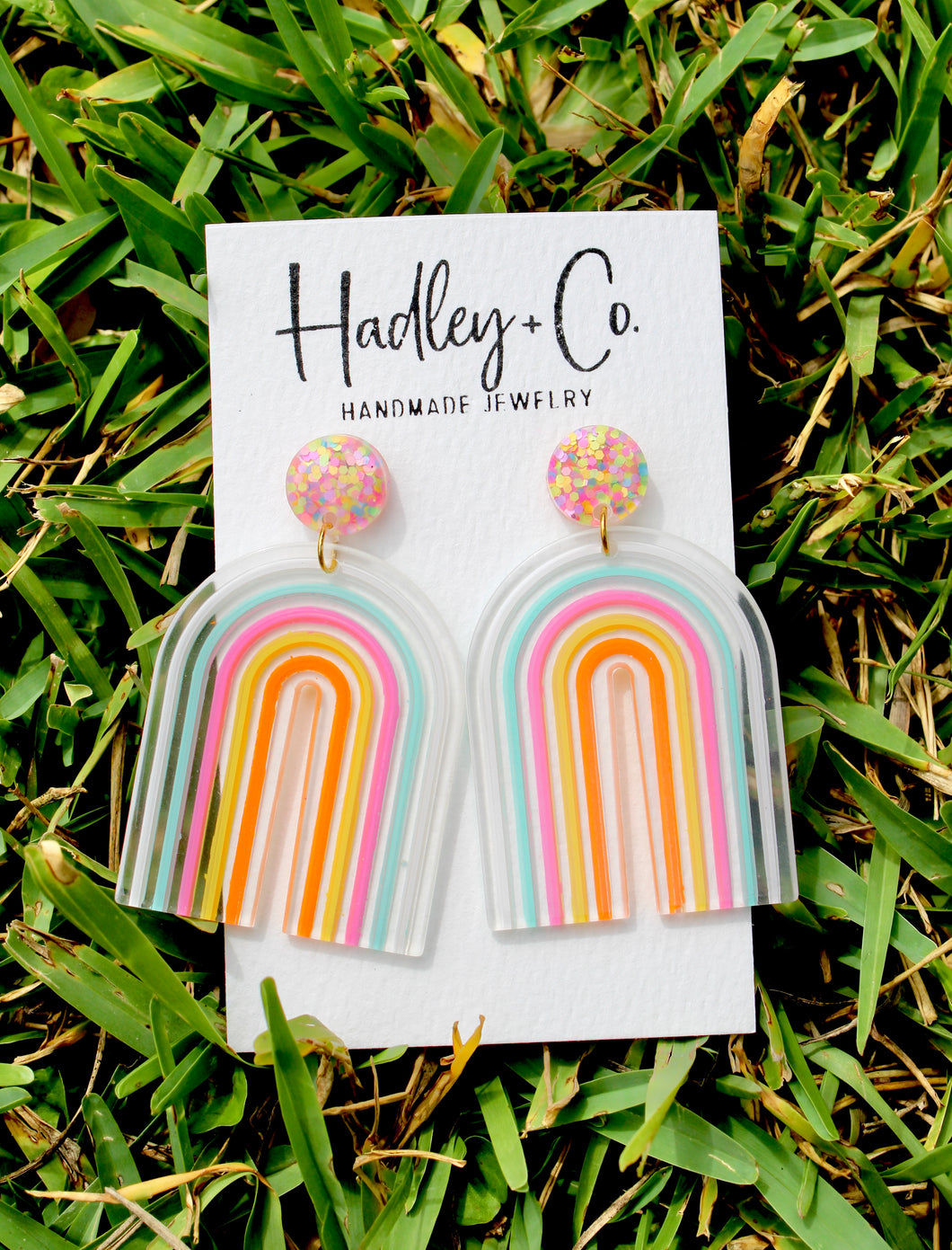 Rainbow confetti stud Hadley + co earrings
