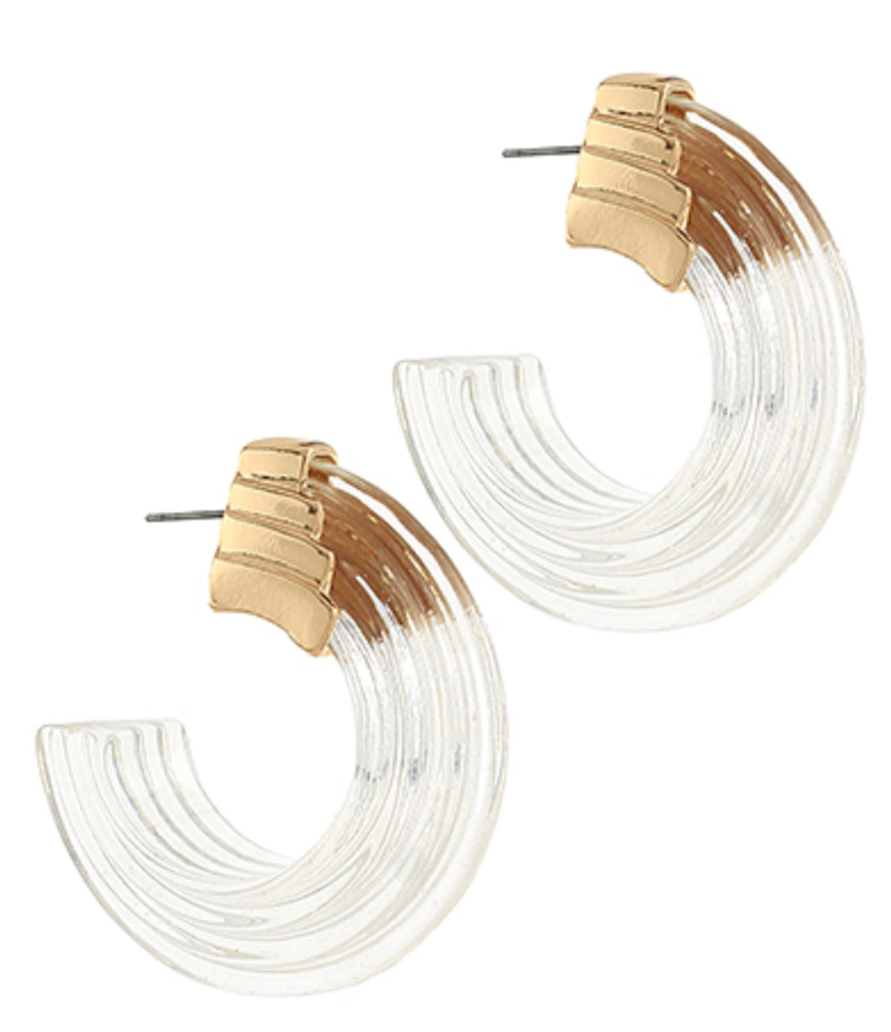 Clear gold hoops