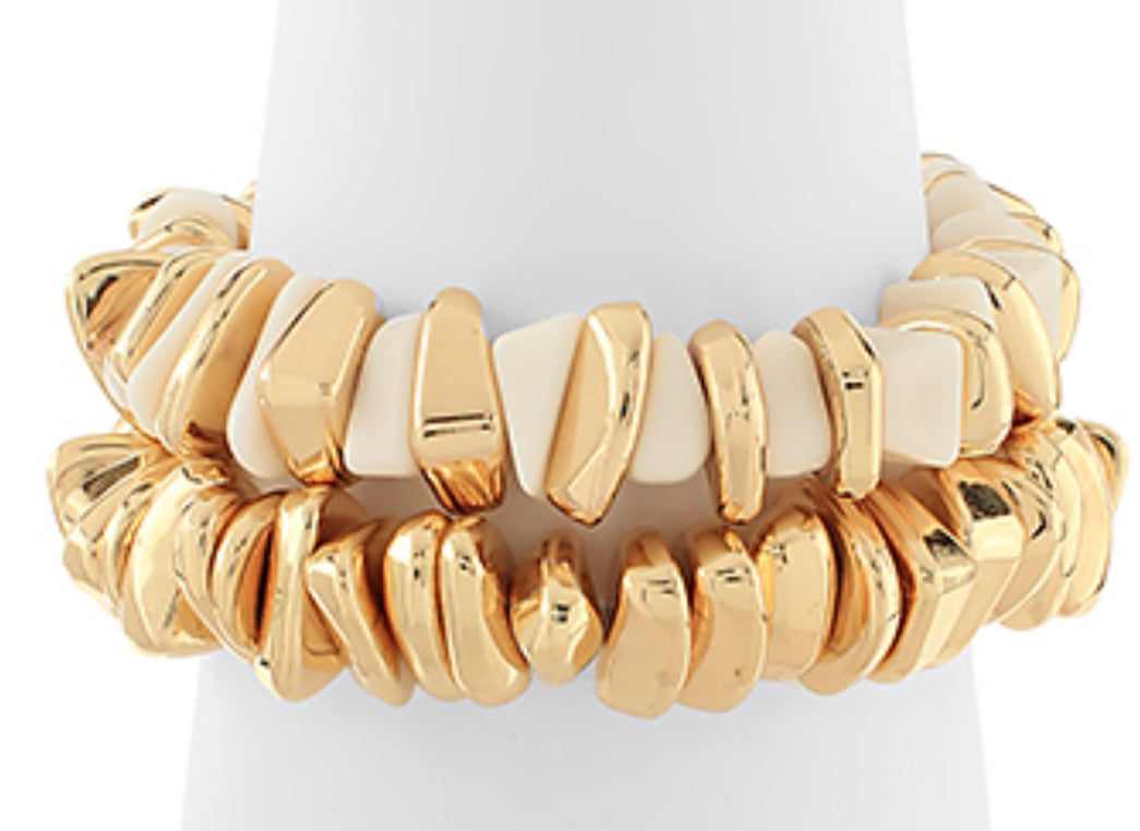 Ivory gold 2 bracelet set