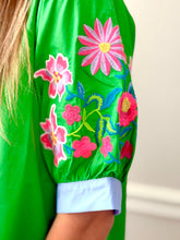 Load image into Gallery viewer, Green embroidered top

