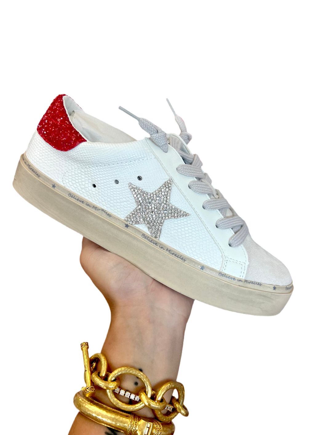 Red white star sneakers