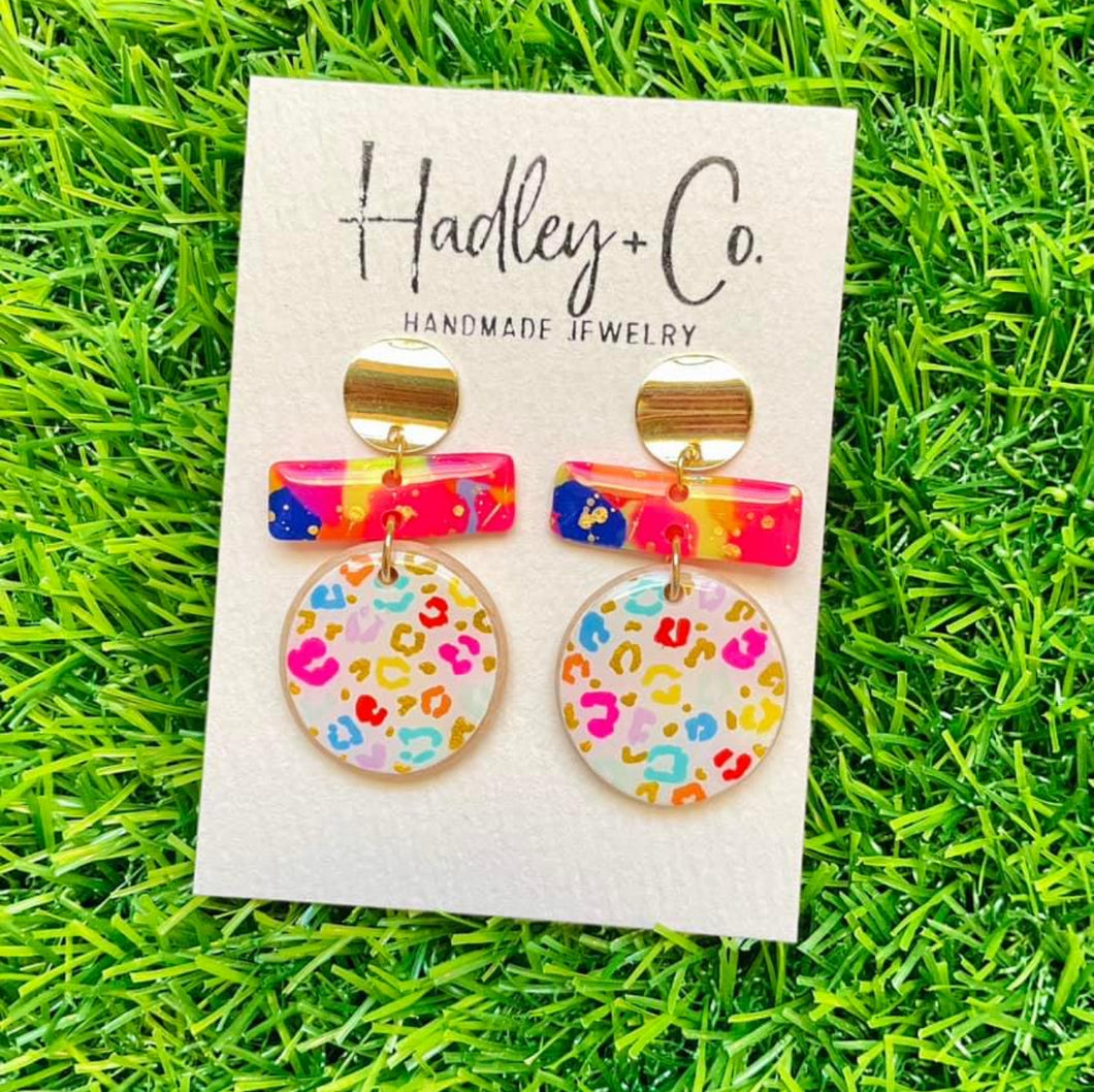 Leopard clay Hadley + co earrings