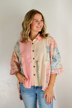 Load image into Gallery viewer, Pink multi fabric top
