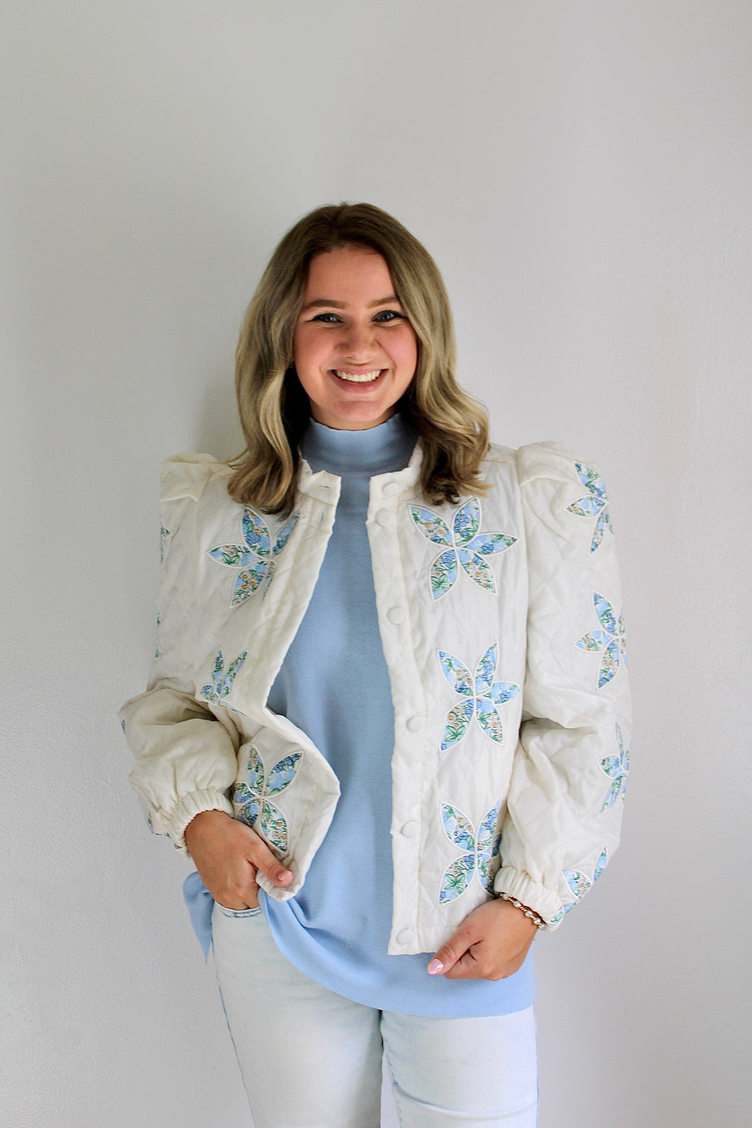 Floral puff jacket