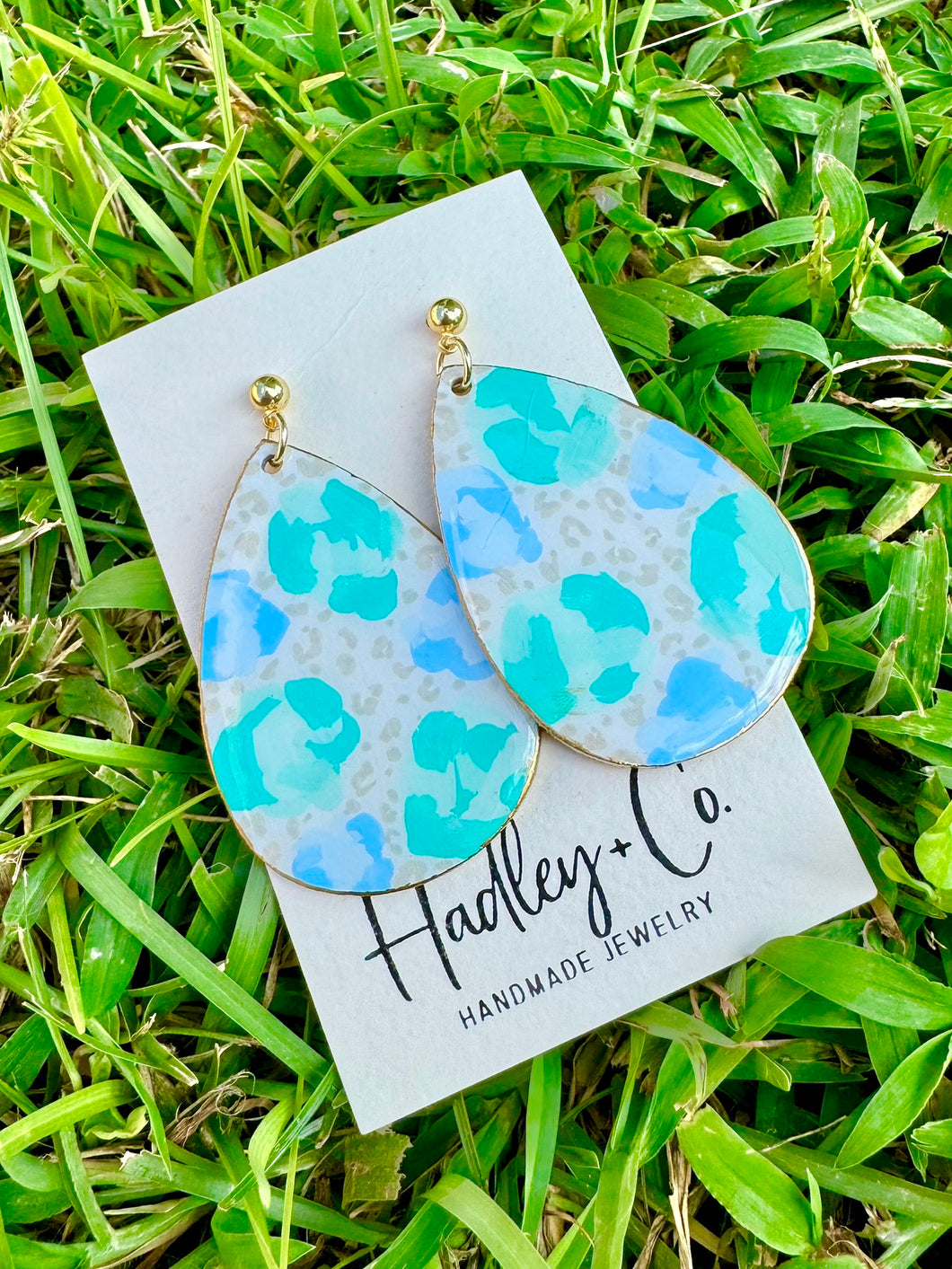Teal gold spot Hadley +co earrings
