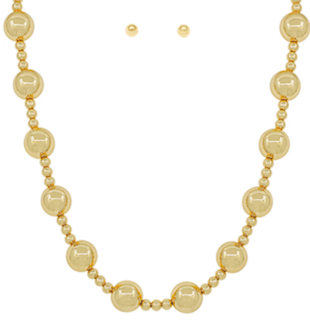 Gold beaded necklace