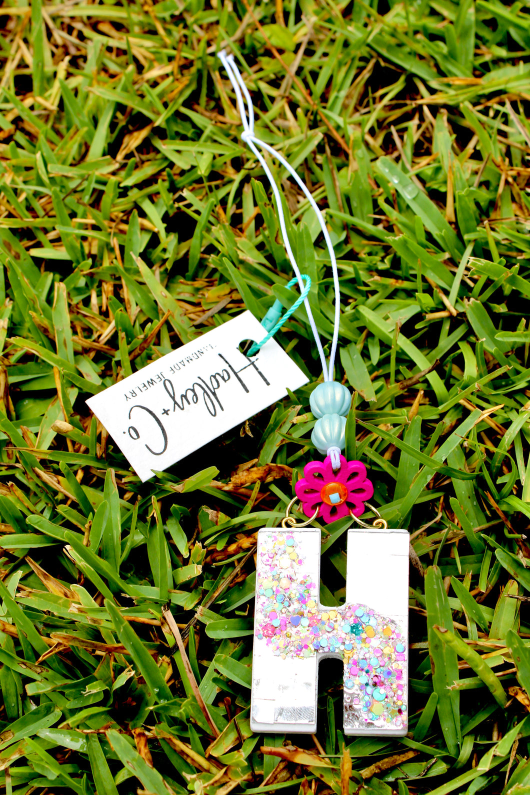 H disco confetti Hadley + co car charm