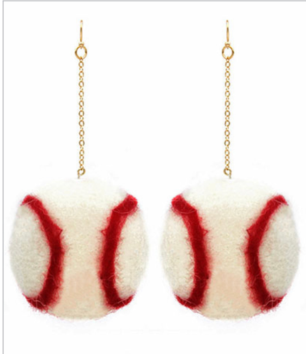 Baseball earrings