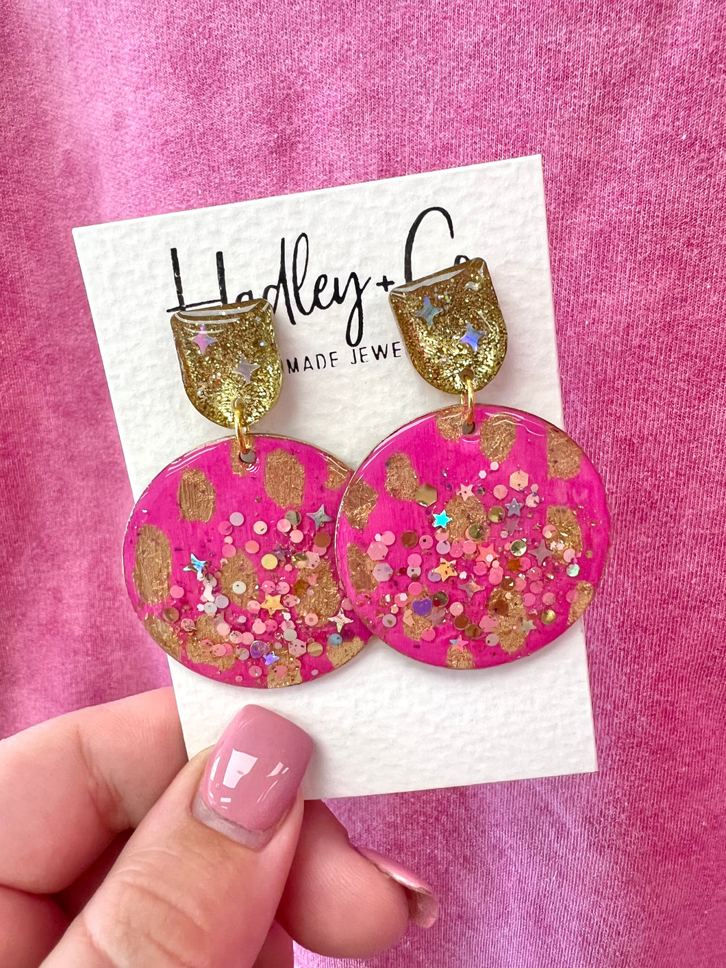 Pink confetti Hadley + co earrings
