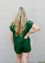 Load image into Gallery viewer, Green Leopard shorts set
