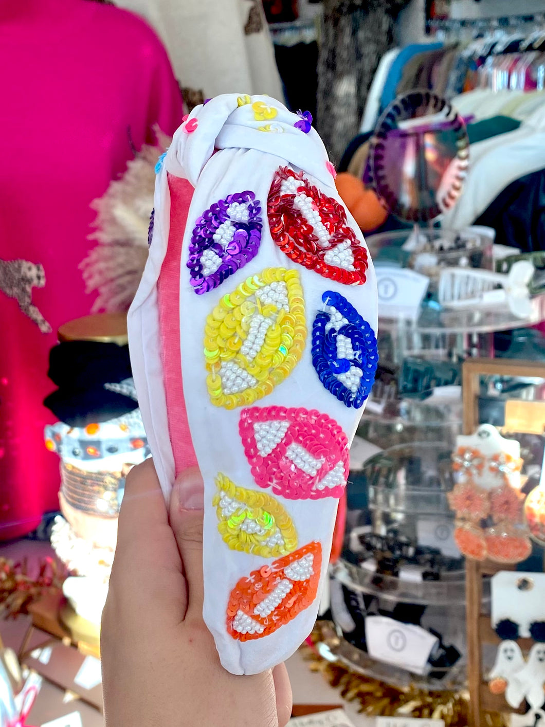 Sequin football headband