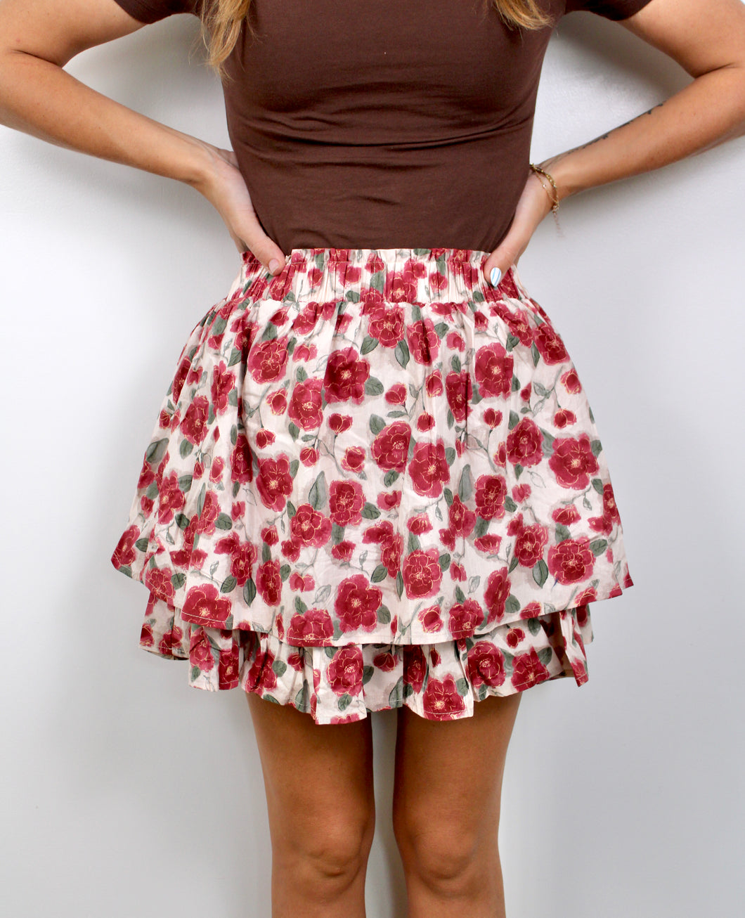 Floral tiered skirt