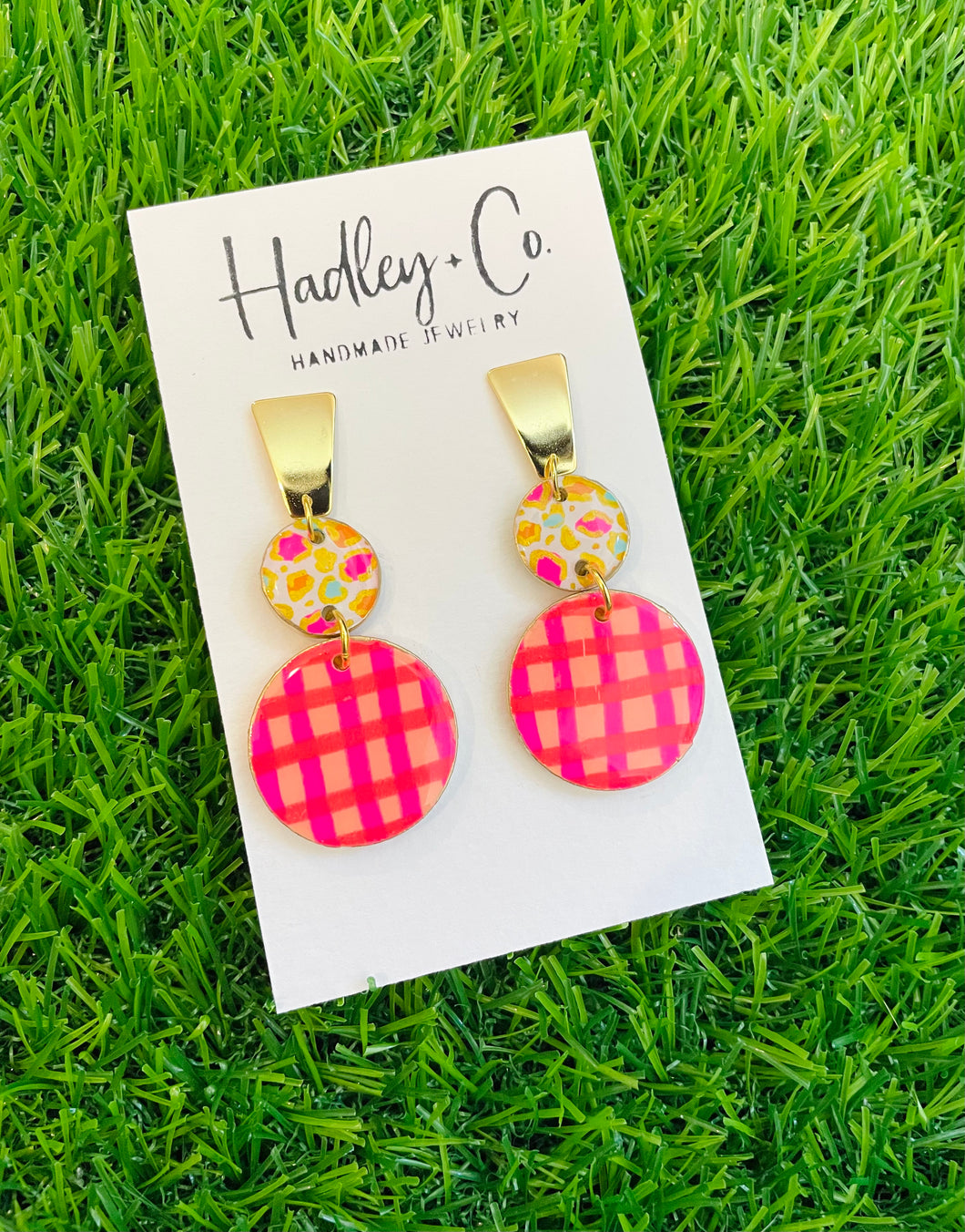 Neon leopard Hadley + co earrings