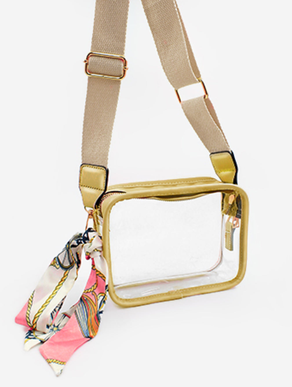 Gold clear twillie purse