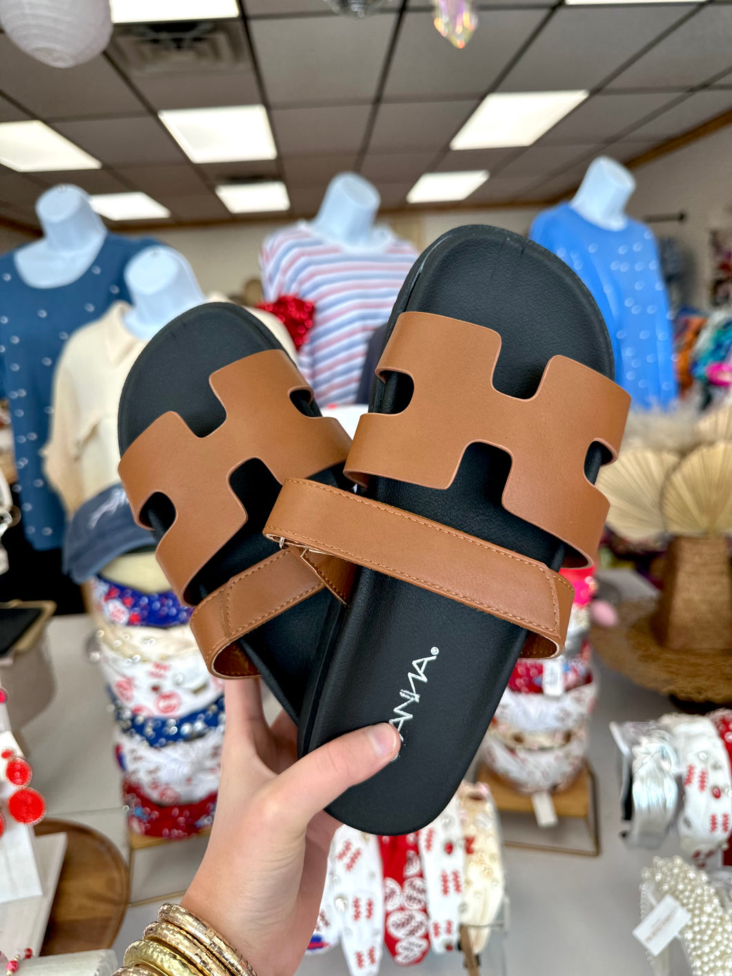 Brown black sandals