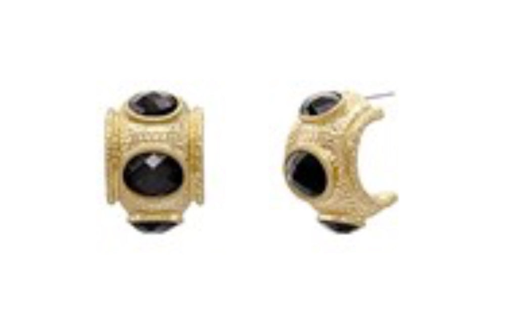 Black stone dupe earrings