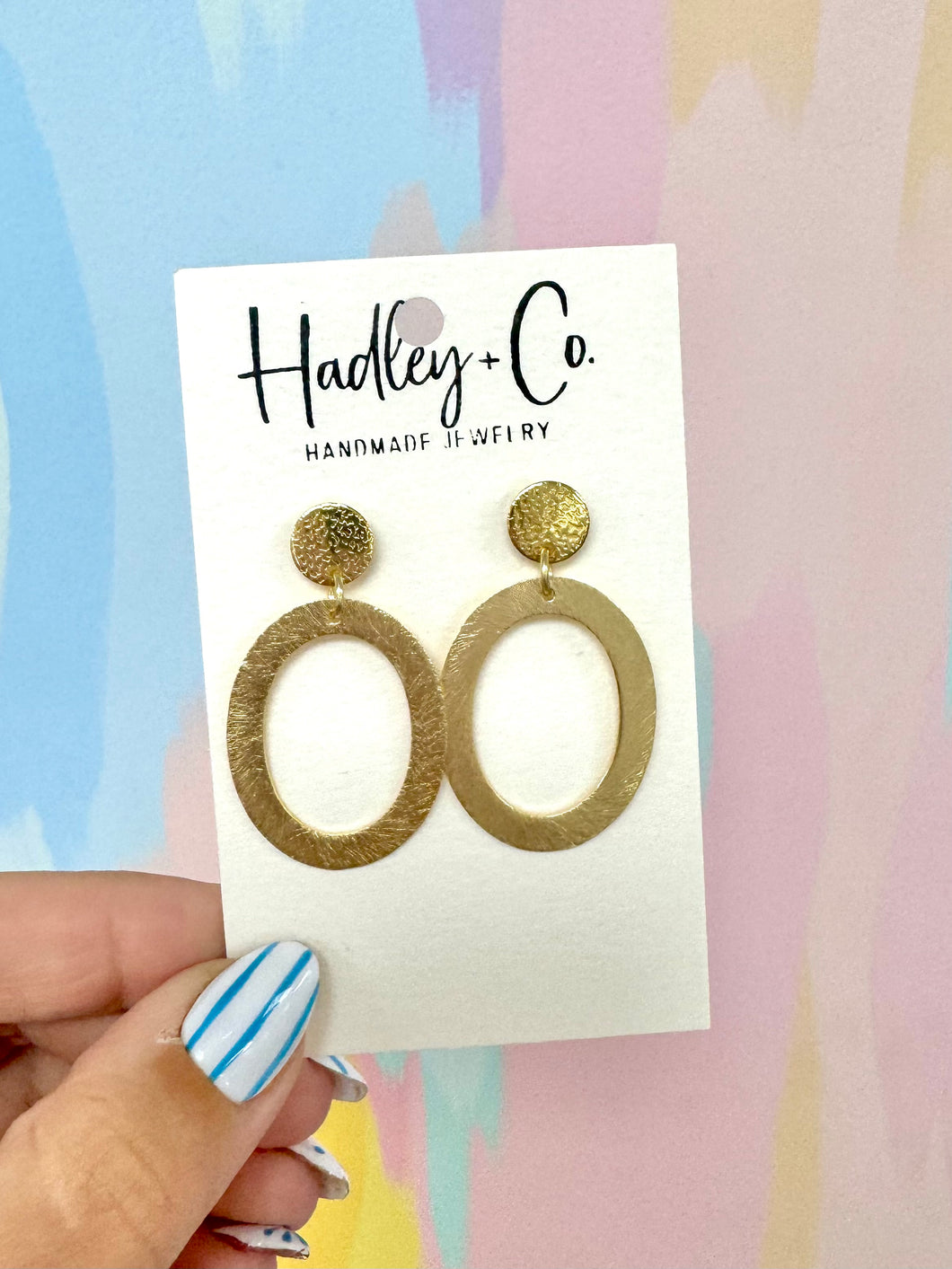 Gold oval Hadley + co earrings