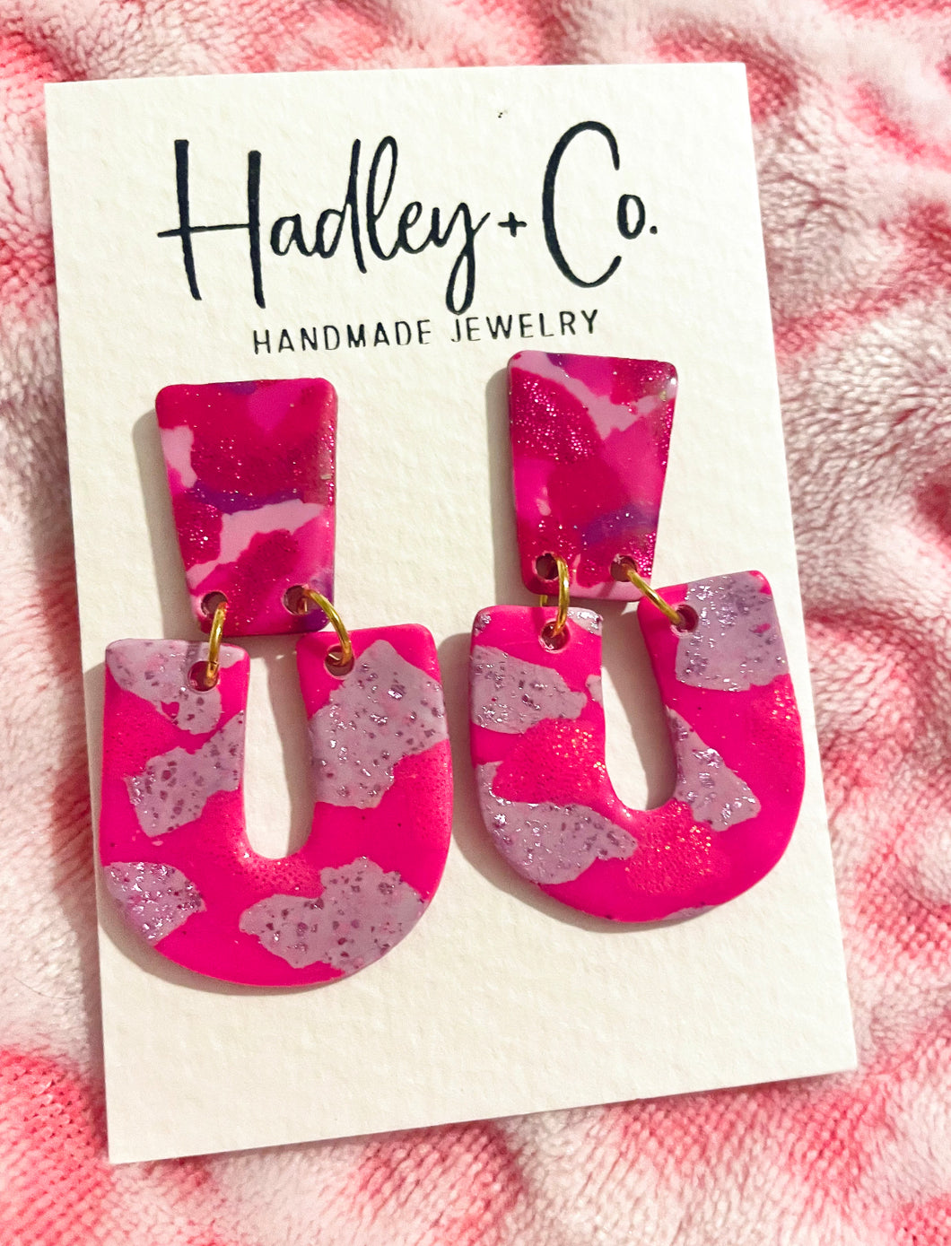 Hot pink/light pink Hadley + co earrings