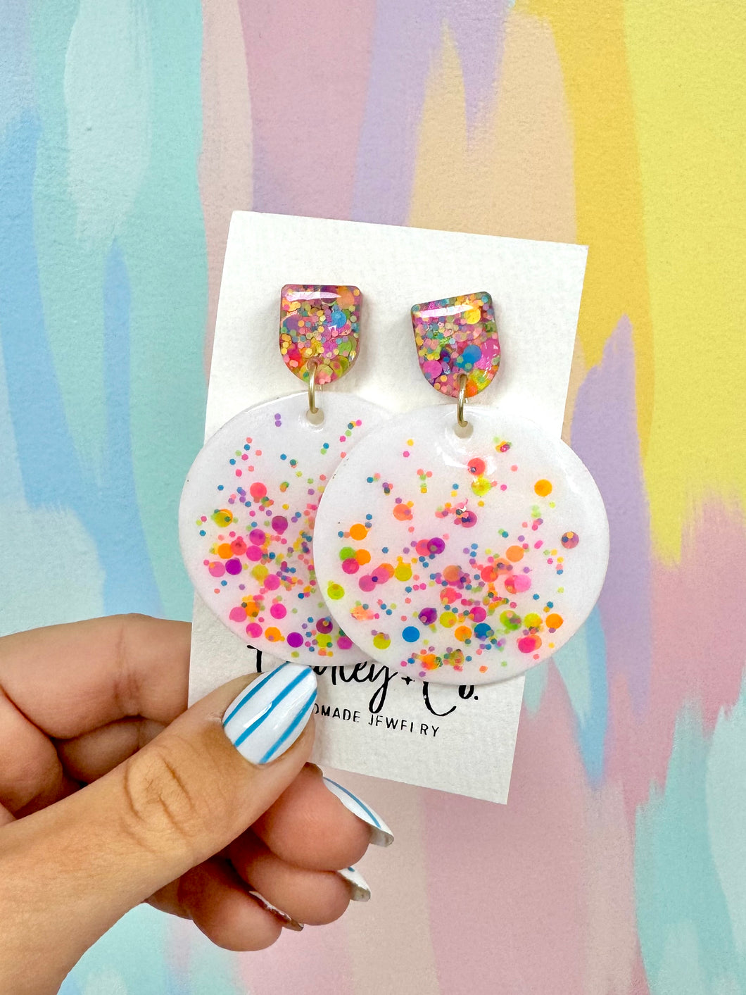 Confetti Hadley +co round earrings
