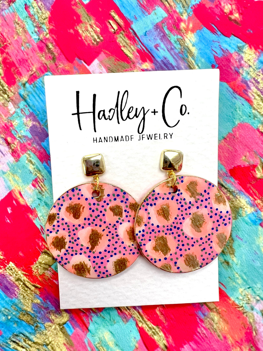 Peach light pink Hadley + co earrings