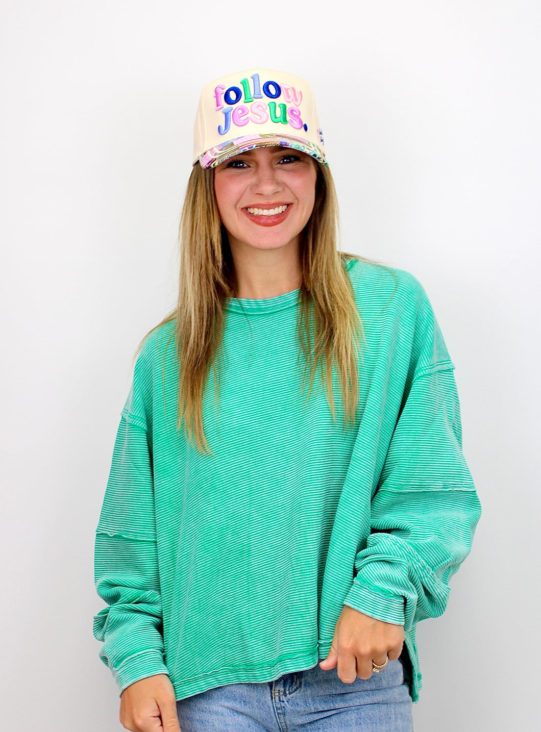 Green ribbed pullover- last chance